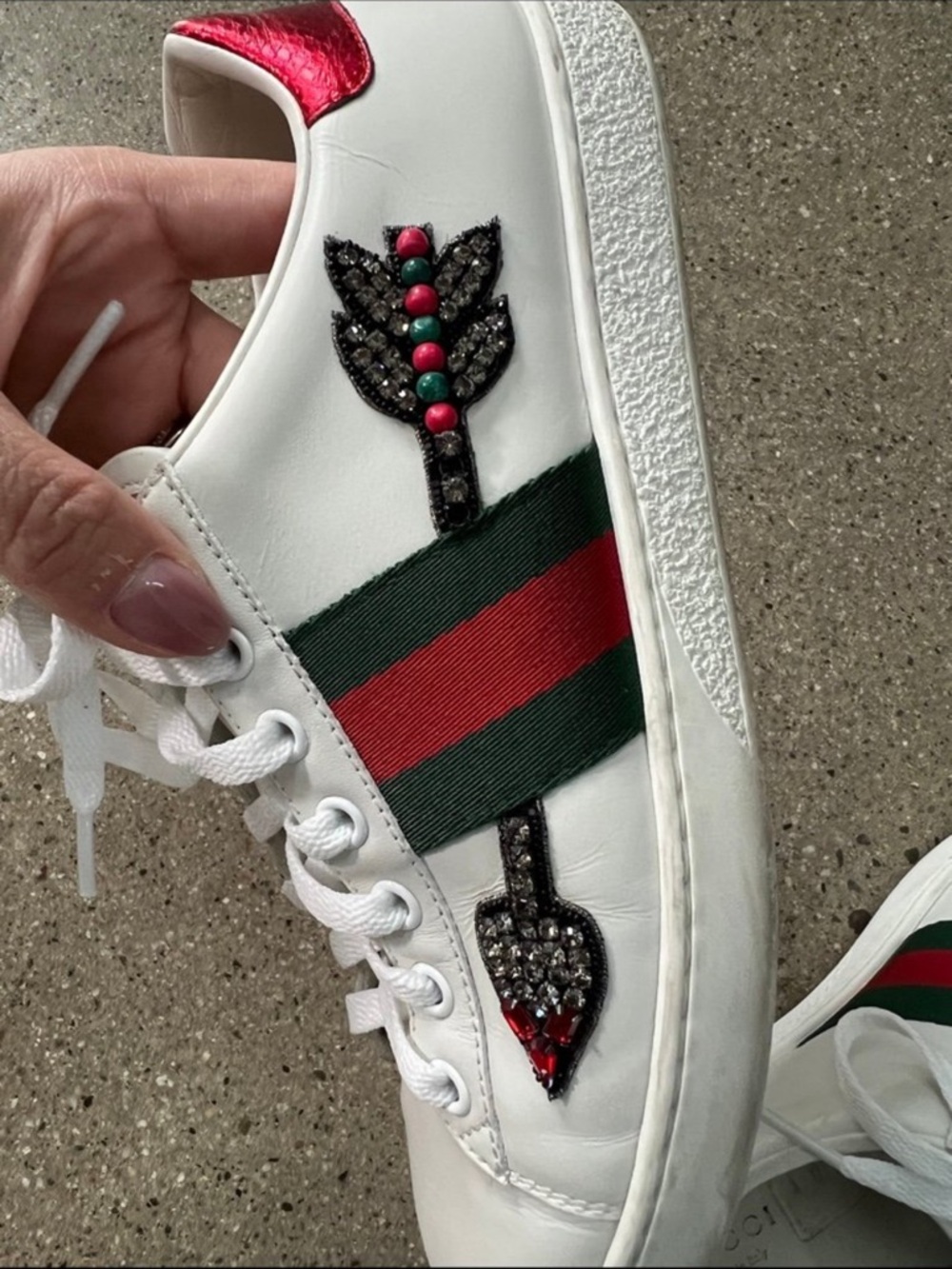 Gucci Ace embroidered arrow sneakers 36.5 - Picture 5 of 8